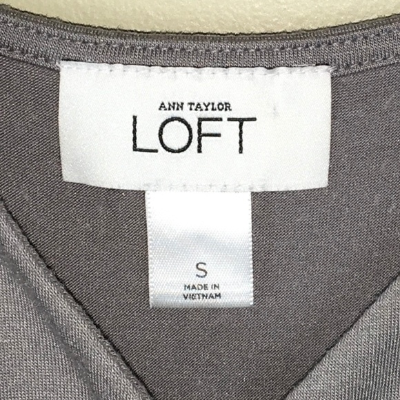 ATL Ann Taylor Loft KNIT SUNDRESS GRAY HIGH WAIST - Picture 4 of 7